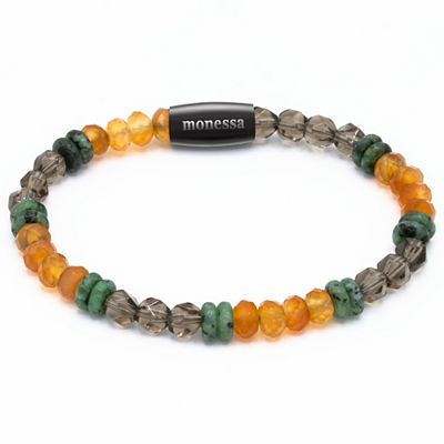 MONESSA Armband Edelsteine facettiert Edelstahl