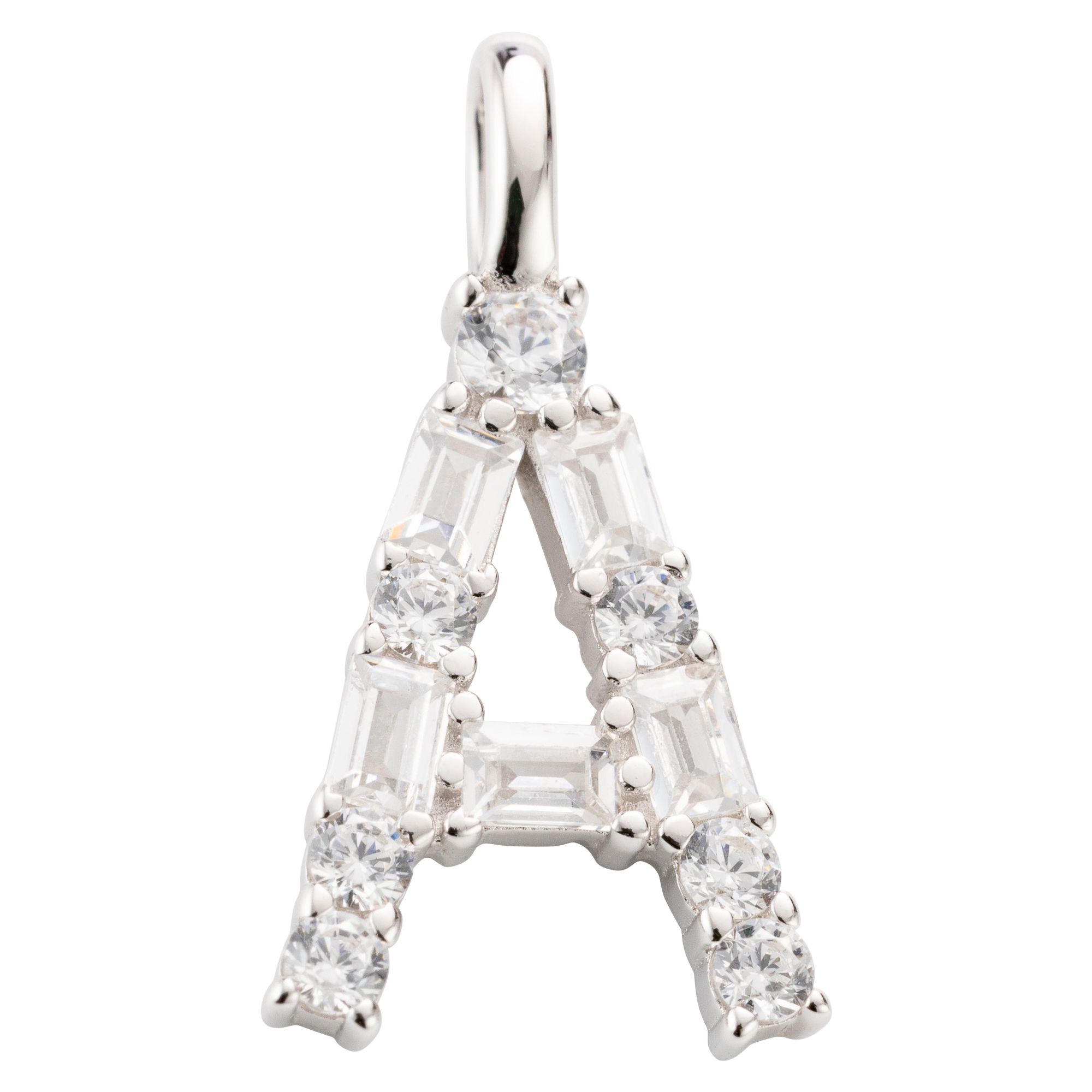 DIAMONIQUE® Buchstaben-Anhänger mind. = 0,33ct Brillantschliff Silber rhodiniert