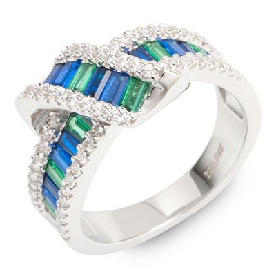 Thumbnail - DIAMONIQUE® Ring = 1,95ct Schliffmix Silber rhodiniert