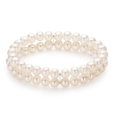 PERLEA Armband Süßwasserzucht- perlen 7-8mm Silber rhodiniert
