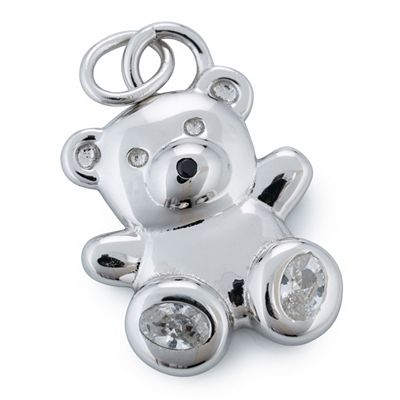 DIAMONIQUE® Teddy-Anhänger = 0,02ct Ovalschliff Silber 925