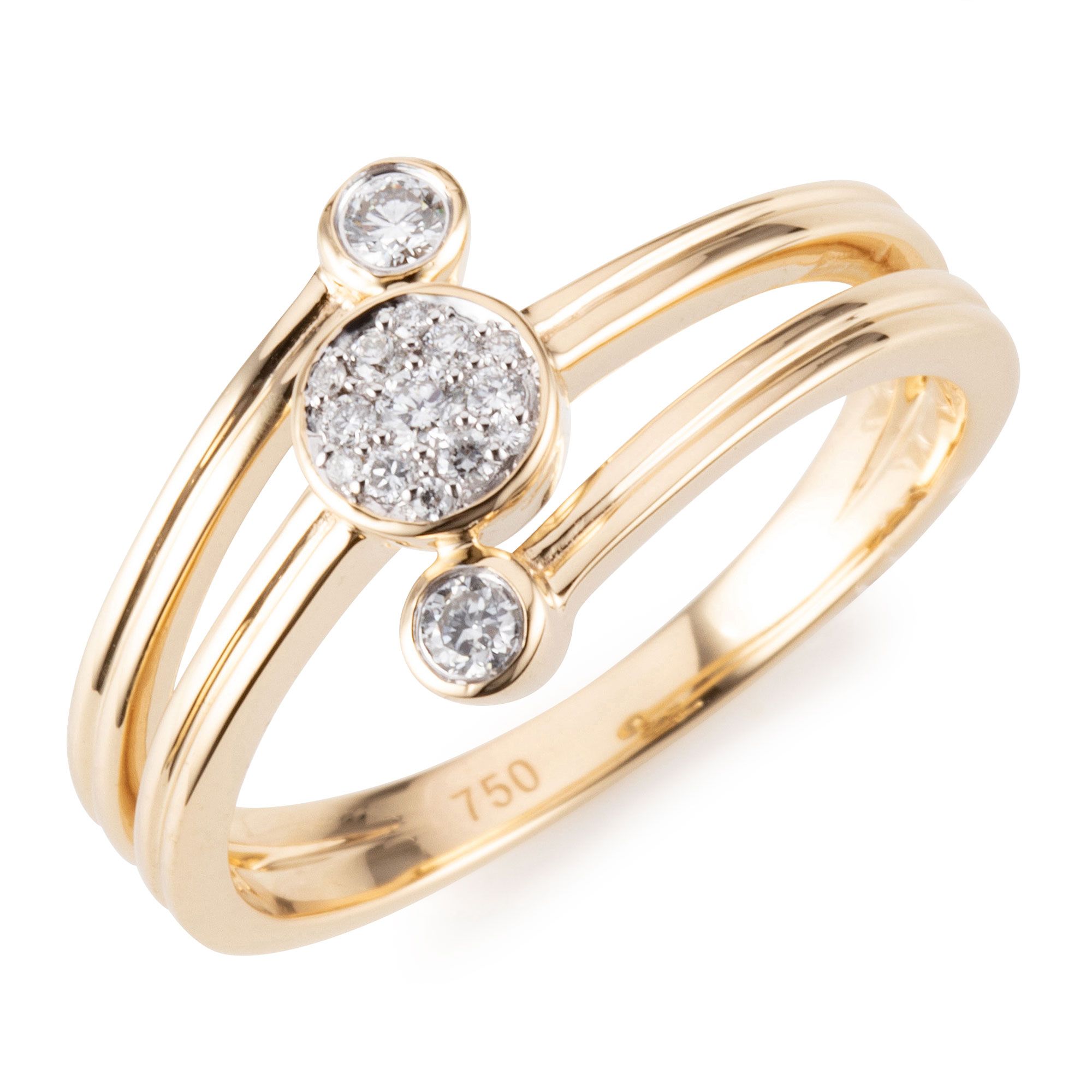 CANADIAN DIAMONDS Ring 15 Brillanten zus. ca. 0,1516ct Gold 750 QVC.de