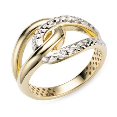 GOLDRAUSCH Ring poliert/diamantiert mind. 1,98g Gold 375 Bicoloroptik