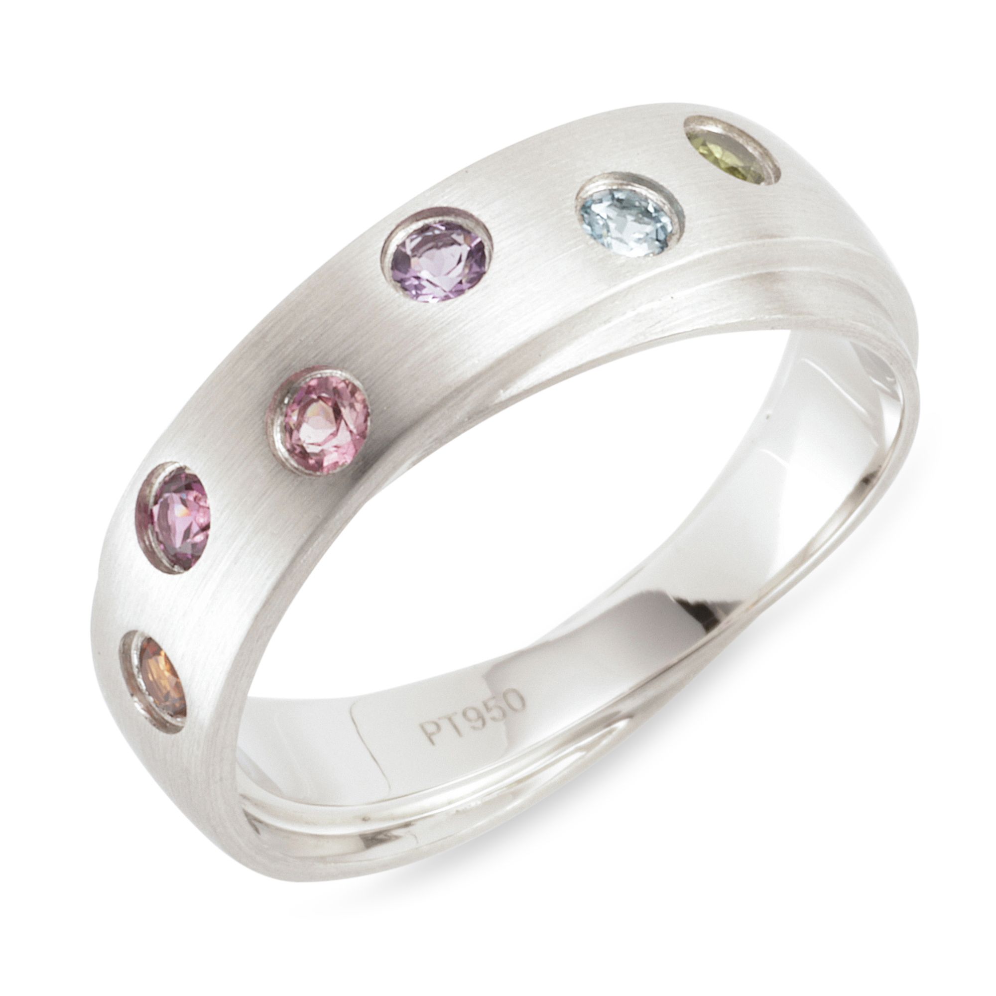 PLATINITY Ring 6 Turmaline zus. ca. 0,30ct Platin 950