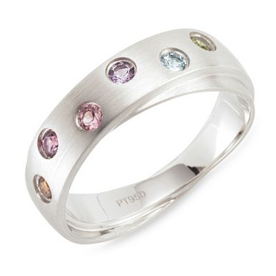 PLATINITY Ring 6 Turmaline zus. ca. 0,30ct Platin 950