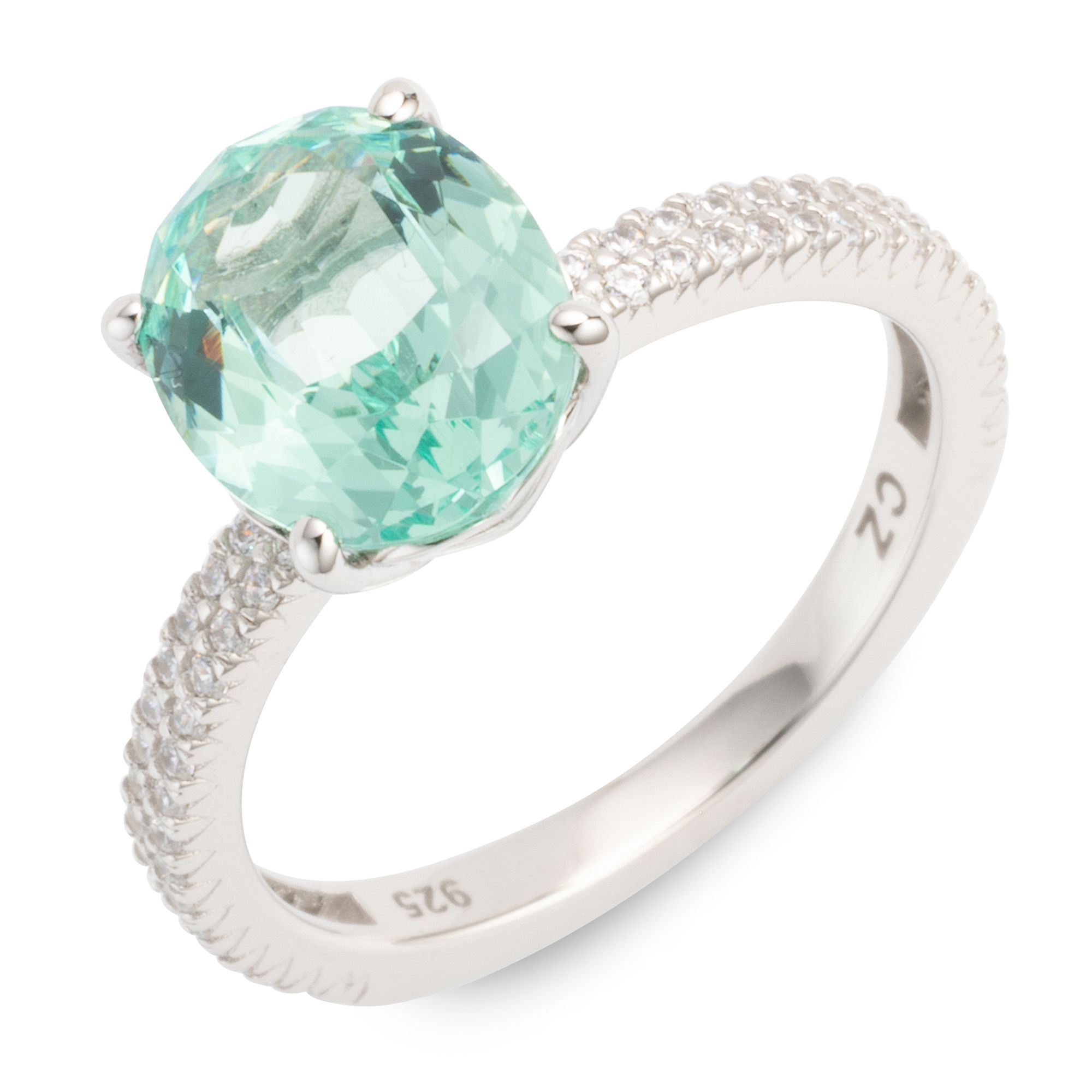 DIAMONIQUE® Ring = 3,30ct Brillantschliff Silber rhodiniert