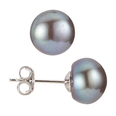 PEPERLEA Ohrstecker Süßwasserzucht- perlen 8-9mm Silber rhodiniert