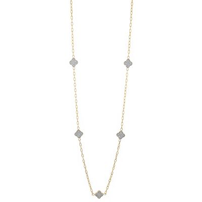 STEFFEN SCHRAUT Collier Blumen-Elemente Zirkonia Edelstahl