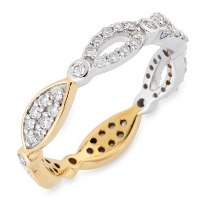 DIAMOUR Ring 60 Brillanten zus. ca. 0,50ct Silber 925 Bicolor