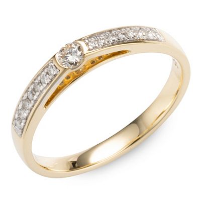 CANADIAN DIAMONDS Ring 15 Brillanten zus. ca. 0,15ct Gold 585
