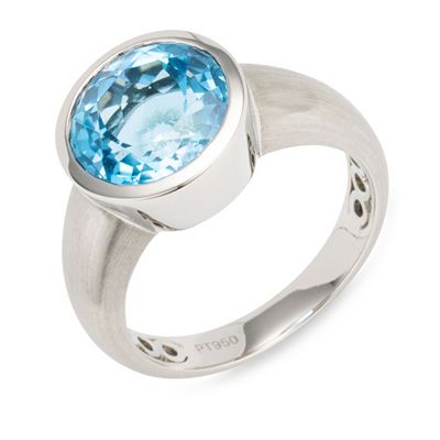 PLATINITY Ring 1 beh. Blautopas ca. 6,00ct. Platin 950