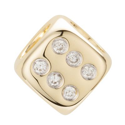 GOLDSCHMUCK FÜR MICH Würfel-Anhänger 13 Brillanten zus. ca. 0,04ct Gold 375