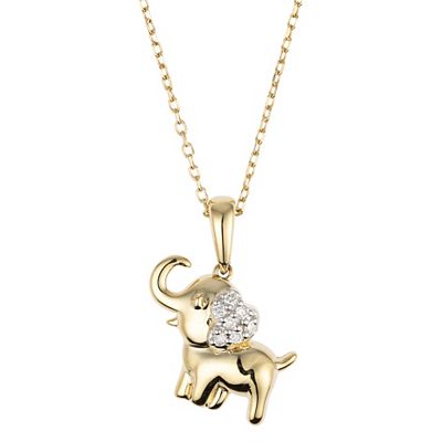 DIAMOUR Anhänger mit Kette 7 Diamanten zus. ca. 0,05ct Gold 375