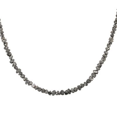 THOMAS & SOHN Rohdiamant- Collier zus. ca. 22,50ct Silber vergoldet