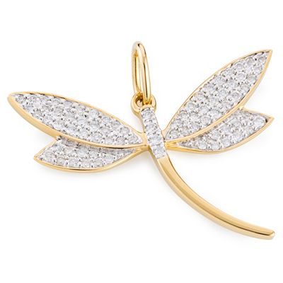 DIAMOUR Libellen-Anhänger 76 Brillanten zus. ca. 0,33ct Silber 925