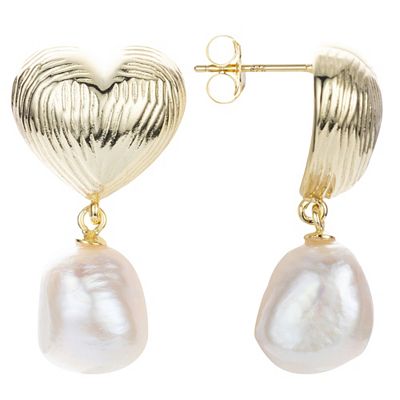 PERLEA Ohrhänger Süßwasserzucht- perlen 9-11mm Silber 925