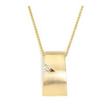 1 Brillant Anhänger mit Kette Weiß/SI ca.0,07ct Gold 585