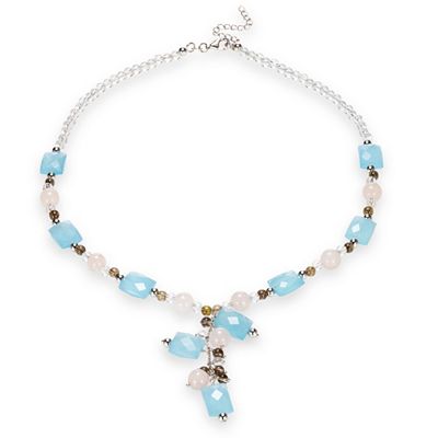 THOMAS & SOHN Edelsteine ca.94,90ct Collier Schliffmix Silber rhodiniert