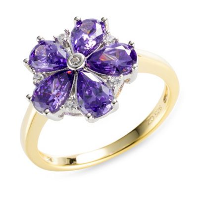 Thumbnail - DIAMONIQUE® Ring = 1,31ct Schliffmix Silber Bicoloroptik
