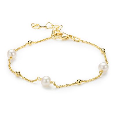 PERLEA Armband Süßwasserzucht- perlen 5,5-6mm Silber 925