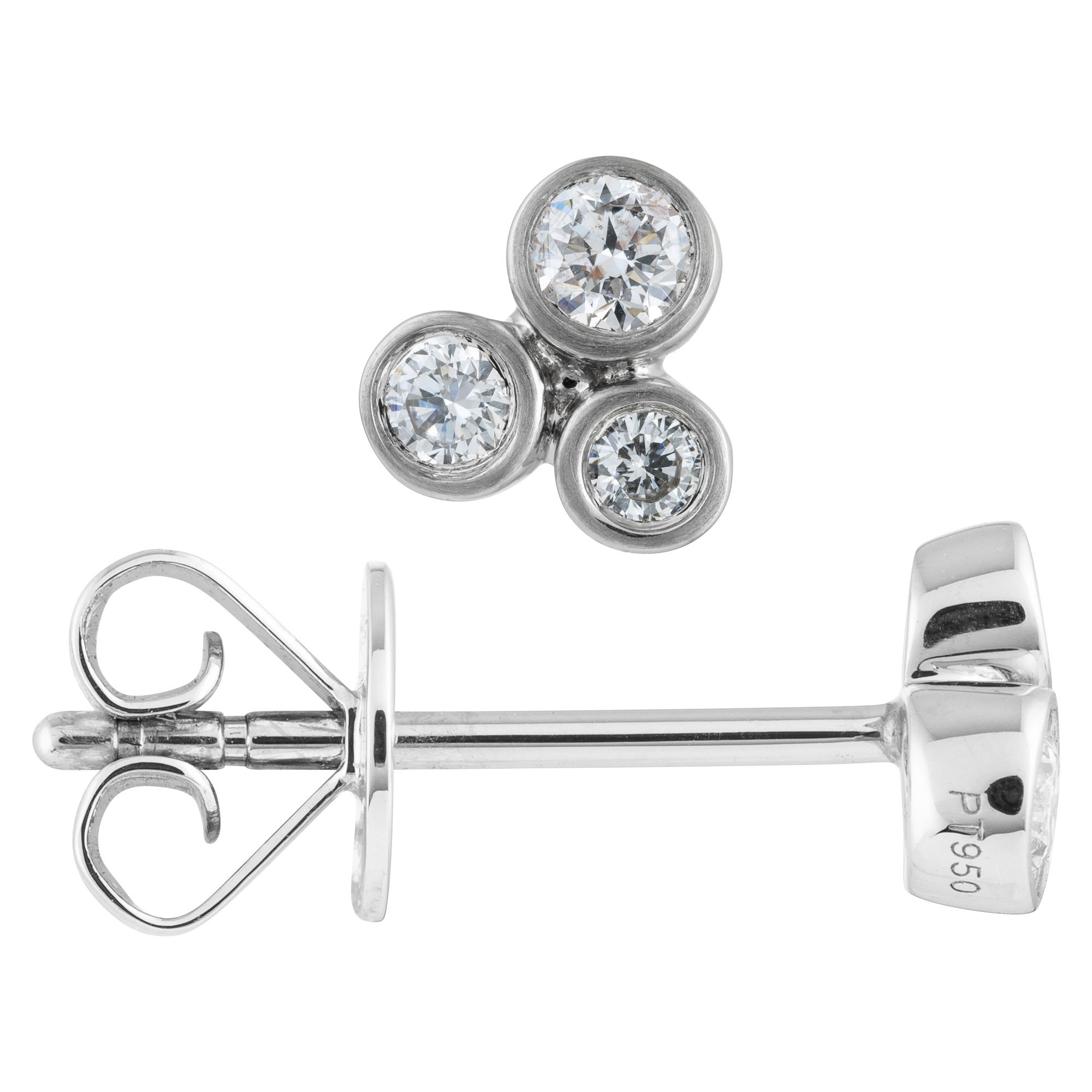 PLATINITY Ohrstecker 6 Brillanten zus. ca. 0,20ct Platin 950