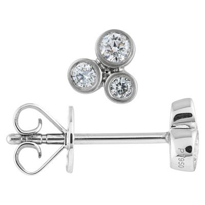 PLATINITY Ohrstecker 6 Brillanten zus. ca. 0,20ct Platin 950