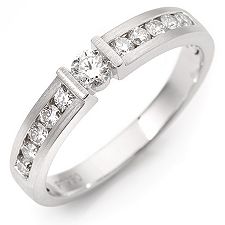 11 Brillanten Ring zus. ca. 0,50ct Weiß/SI Platin 950