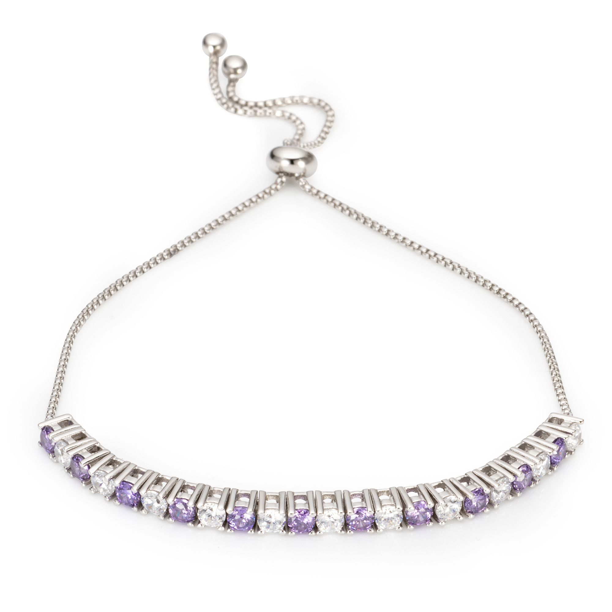 DIAMONIQUE® Friendship - Armband = 2,20ct Brillantschliff Silber rhodiniert