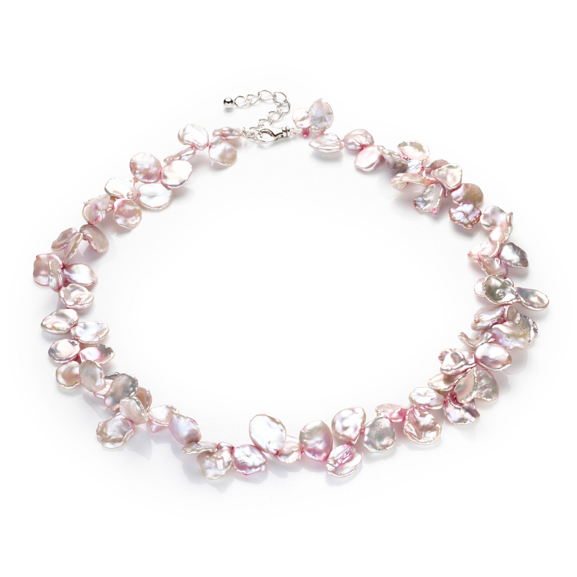 PERLEA Collier Süßwasserzucht- perlen 9-13mm Silber rhodiniert