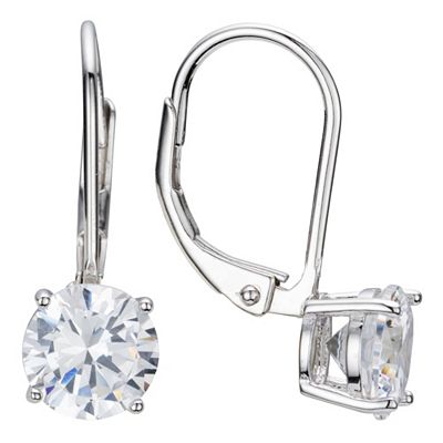 Thumbnail - DIAMONIQUE® Solitär - Ohrbouton = 3,00ct Brillantschliff Silber rhodiniert