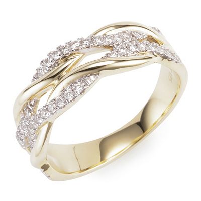 DIAMOUR Ring 38 Brillanten zus. ca. 0,25ct Gold 375