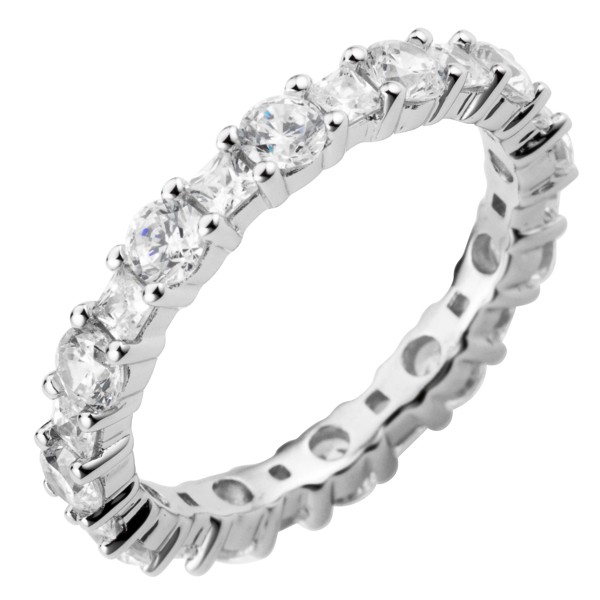 DIAMONIQUE® Eternity-Ring mind. = 1,65ct Schliffmix Silber rhodiniert