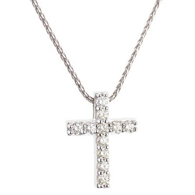 GOLDSCHMUCK FÜR MICH Wende-Anhänger mit Kette 12 Brill. ca. 0,20ct Weißgold 375