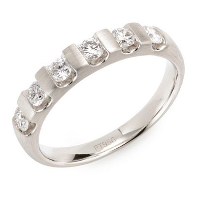 PLATINITY Memoire-Ring 6 Brillanten zus. ca. 0,50ct Platin 950