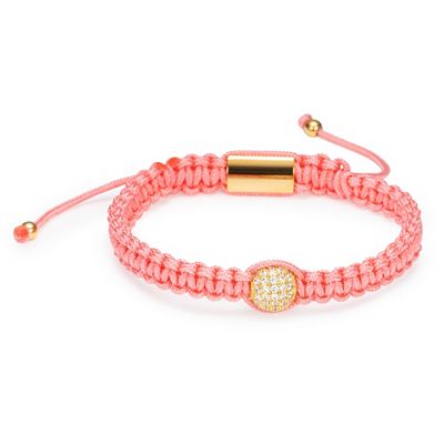 STEFFEN SCHRAUT Makramee-Armband Zirkonia-Kugel Zugverschluss Edelstahl