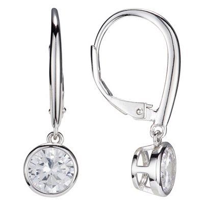 Thumbnail - DIAMONIQUE® Solitär - Ohrhänger = 2,00ct Brillantschliff Silber rhodiniert