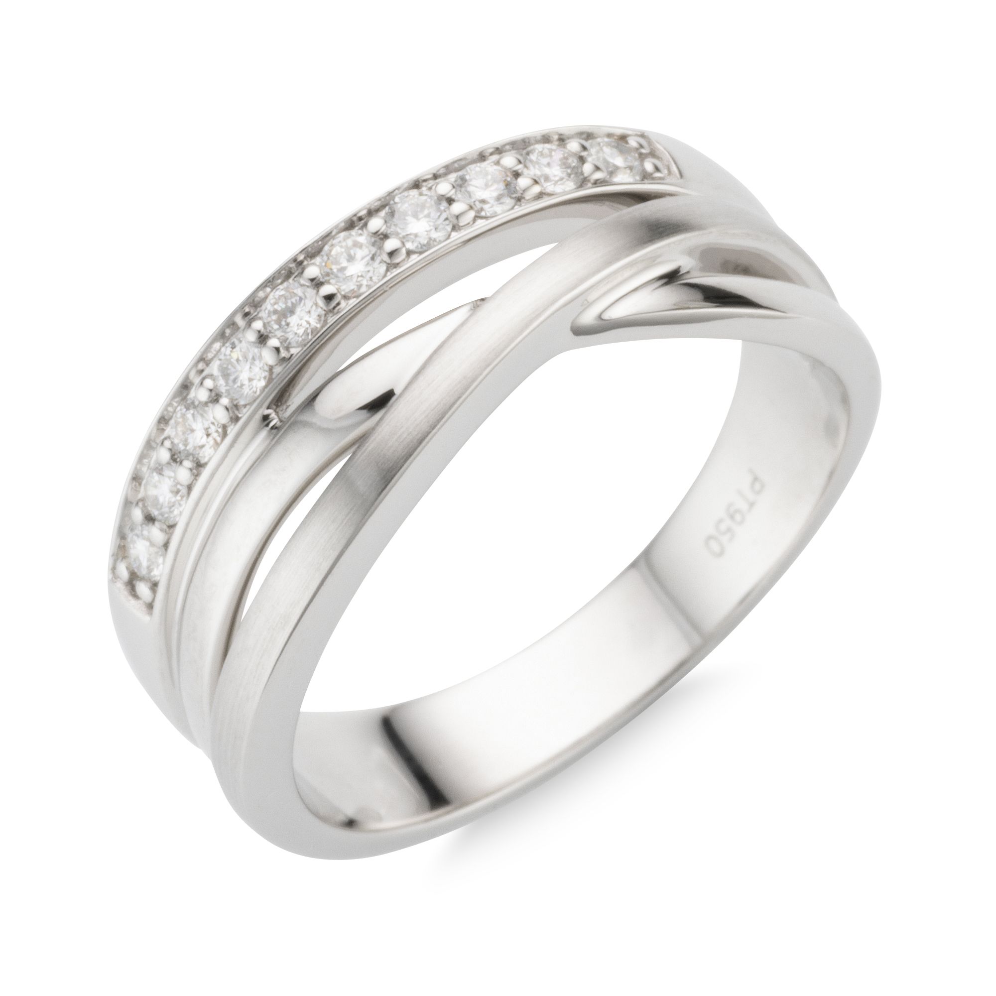 PLATINITY Ring 10 Brillanten zus. ca. 0,20ct Platin 950