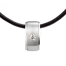 1 Brillant Anhänger mit Kette ca. 0,12ct Weiß/SI Platin 950