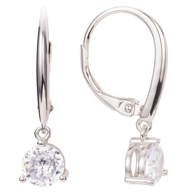 DIAMONIQUE® Ohrhänger = 1,80ct Brillantschliff Silber rhodiniert