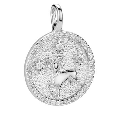 DIAMONIQUE® Sternzeichen-Anhänger = 0,20ct Brillantschliff Silber rhodiniert