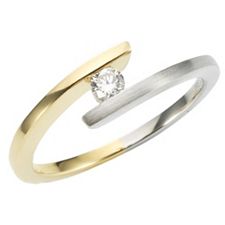 1 Brillant ca.0,12ct Weiß/SI Ring Platin 950/Gold 750