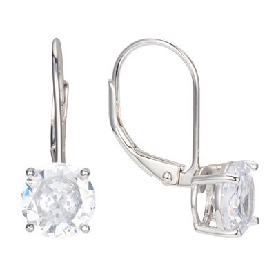DIAMONIQUE® Ohrbouton = 3,50ct Brillantschliff Silber rhodiniert