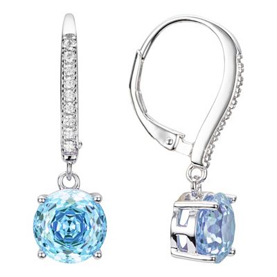 DIAMONIQUE® Ohrhänger = 4,18ct Rosenschliff Silber rhodiniert