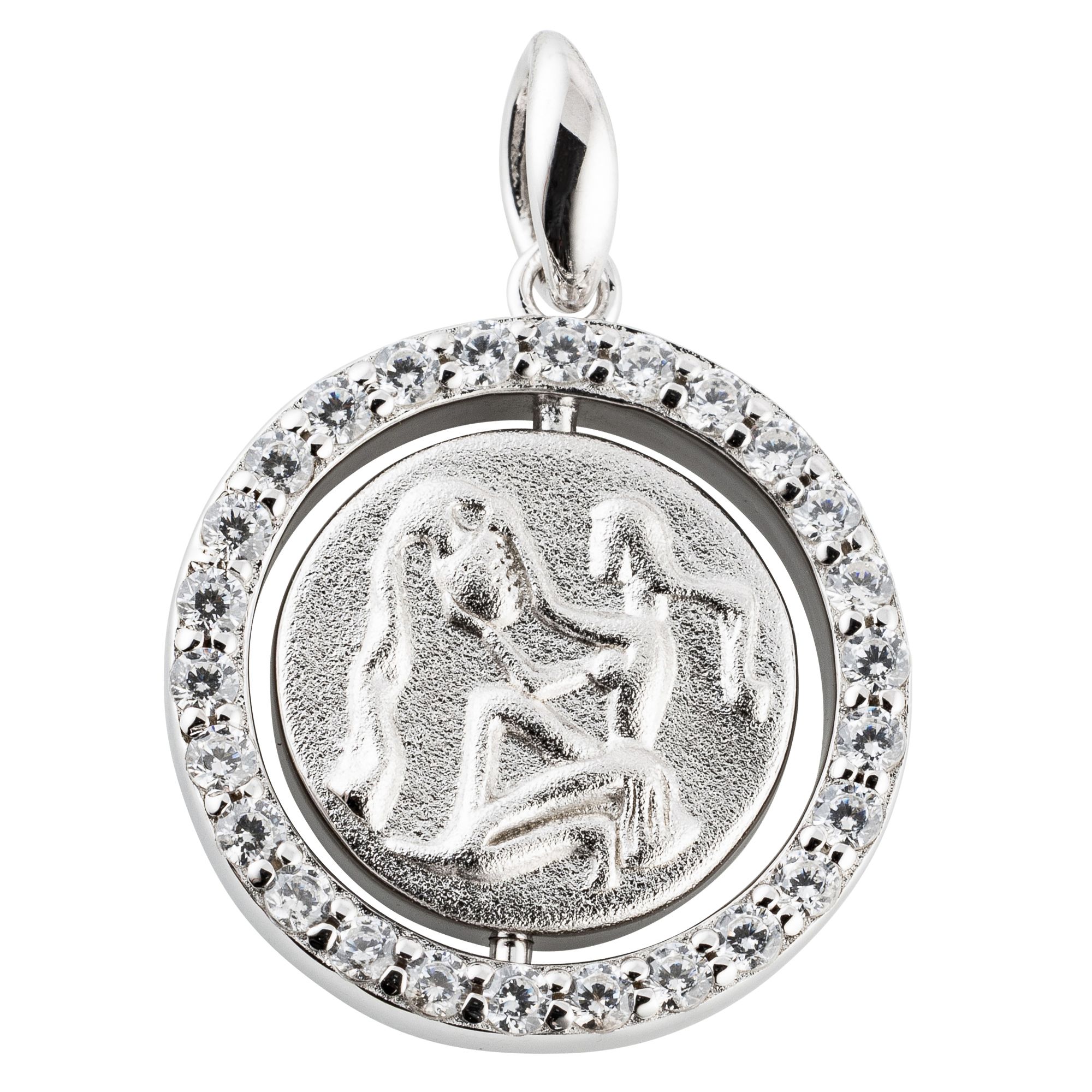 DIAMONIQUE® Sternzeichen Anhänger = 0,28ct Brillantschliff Silber rhodiniert