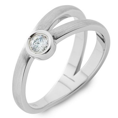 PLATINITY Ring 1 Brillant ca. 0,15ct Feines Weiß/SI Platin 950