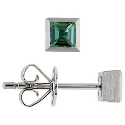 PLATINITY Ohrstecker 2 grüne Turmaline zus. ca. 0,30ct Platin 950