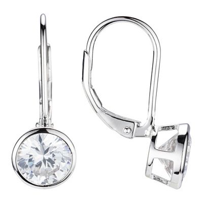 Thumbnail - DIAMONIQUE® Solitär - Ohrbouton = 3,00ct Brillantschliff Silber rhodiniert