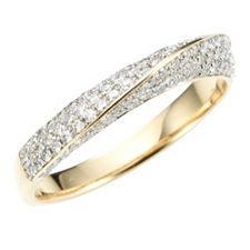 108 Brillanten Ring zus. ca. 0,58ct Weiß/P1 Gold 585