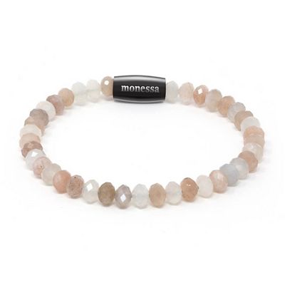 MONESSA Armband Edelsteine Nugget Edelstahl