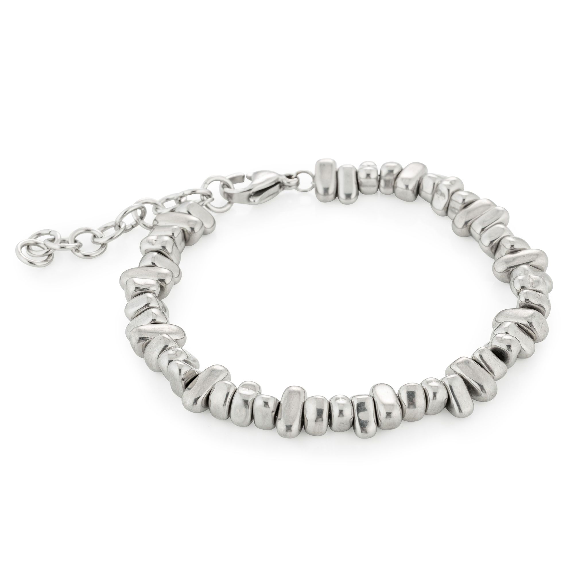 STEFFEN SCHRAUT Nugget-Armband 17+4cm poliert Edelstahl